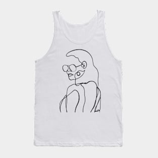 Women minimalistic one line art Tank Top